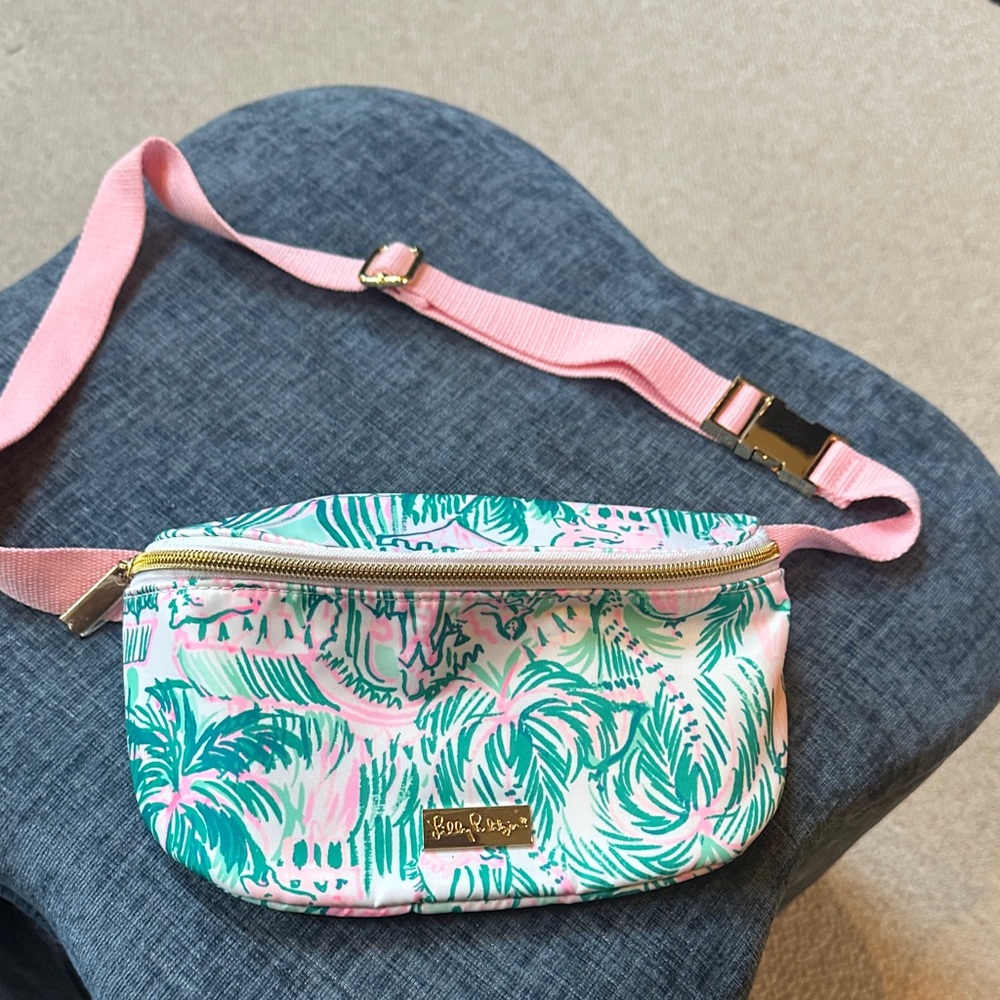 Lilly Pulitzer Tropical Pink and Green Waist Bag